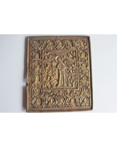 Icône bronze Protection de la Vierge Pokrov Russie