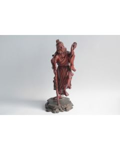 Sculpture Immortel Liu Tieguai bois sculpté Chine