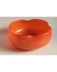 DAUM NANCY Coupe quadrilobée verre orange