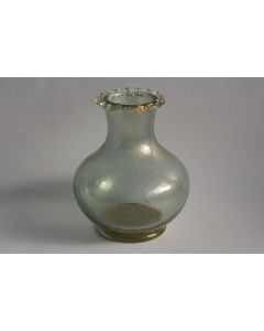 MURANO Vase verre vert poudre d'or