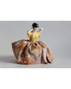 Demi figurine porcelaine Femme Art déco Pique aiguilles