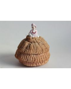 Demi figurine porcelaine Garçonne Art déco Pique aiguilles