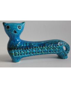 Chat céramique bleu Aldo LONDI Blue Rimini Italie Flavia Montelupo