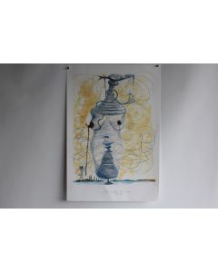 SALVADOR DALI Lithographie Femme surréaliste à la béquille Giacomo Casanova 