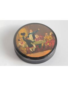 Boite à priser papier mâché peint XIXe siècle