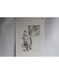 Gravure Eau forte originale Giovanni Gromo Oh pena de los gitanos