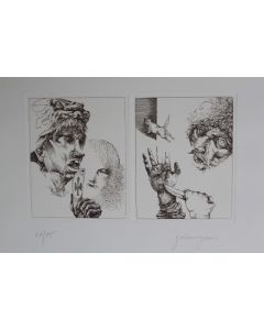 Gravure Eau forte originale Giovanni Gromo La doppia legge