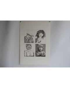 Gravure Eau forte originale Giovanni Gromo I figli del vento