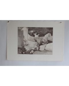 Gravure Eau forte originale Giovanni Gromo A la vergine cygault