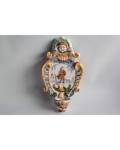 Ancien Bénitier faïence baroque Italie