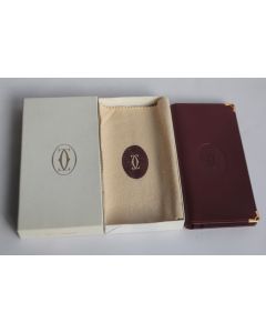 CARTIER Portefeuille Porte-cartes cuir bordeaux