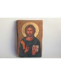 Ancienne Icône peinte Christ Pantocrator