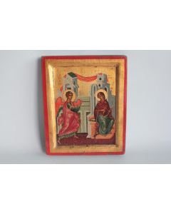Icône orthodoxe peinte Annonciation Marie ange Gabriel