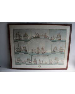 Gravure Combats Navals Marine Giuseppe Angeli XVIIIe siècle