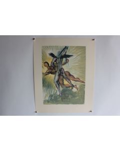 SALVADOR DALI Lithographie La divine comédie Anges gardiens de la vallée
