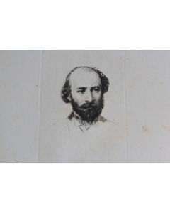 Gravure Pointe sèche Marcellin DESBOUTIN Portrait Octave Feuillet