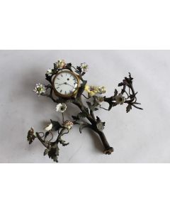 Pendulette bronze et porcelaine XVIIIe siècle Frères Esquivillon & De Choudens