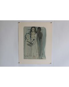 SALVADOR DALI Lithographie La divine comédie Dans la fumée des coléreux