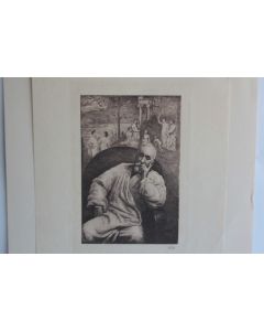 Gravure Pointe sèche Marcellin DESBOUTIN Portrait Puvis de Chavannes