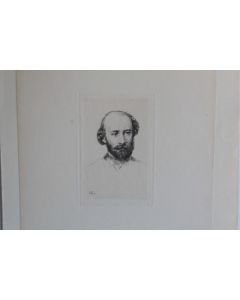 Gravure Pointe sèche Marcellin DESBOUTIN Portrait Octave Feuillet