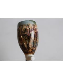 Fourneau de pipe porcelaine chasseurs et paysan