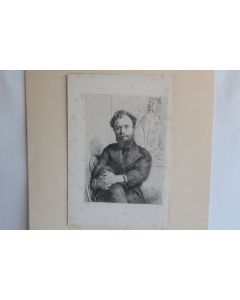 Gravure Pointe sèche Marcellin DESBOUTIN Portrait Comte Lepic