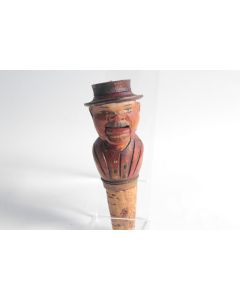 Bouchon à système bois sculpté Art Populaire