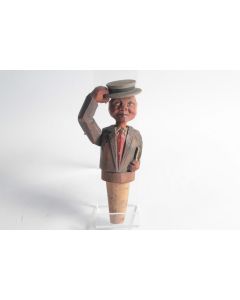 Bouchon à système bois sculpté Art Populaire
