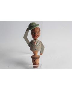 Bouchon à système bois sculpté Art Populaire