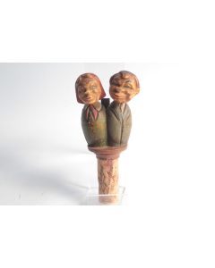 Bouchon à système bois sculpté Art Populaire