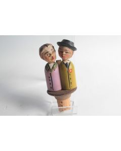 Bouchon à système bois sculpté Art Populaire