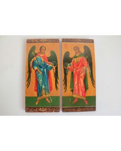 Icône orthodoxe peinte Archanges Michel et Gabriel