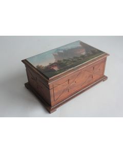 Boite en bois peint paysage Souvenir Grindelwald Alpes Suisse