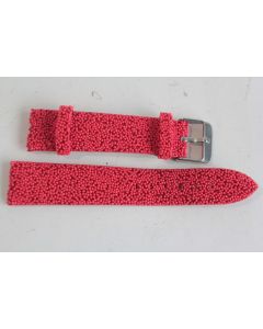 M.S.A Bracelet montre cuir et perles rouge 20 mm