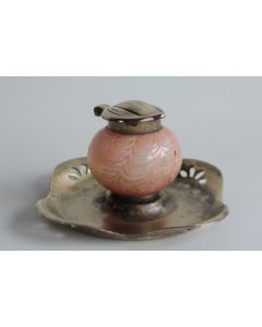 Encrier verre irisé Kralik Vienne Autriche Art nouveau