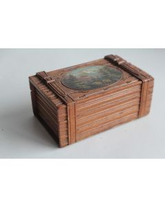 Boite en bois peint paysage Souvenir Montagne Jungfrau Suisse
