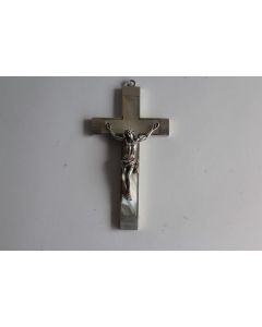 Ancienne Croix Crucifixion Argent nacre