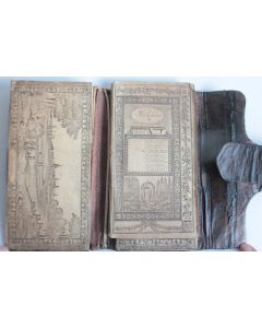 Portefeuille cuir Gravures Dresde Francfort Allemagne XIXe siècle