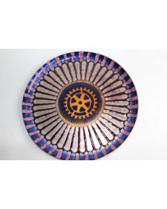 Plat cuivre émaillé Marcel Clivaz gouverneur Rotary Club
