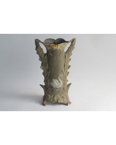 Vase soliflore porcelaine biscuit Cygne Art Nouveau