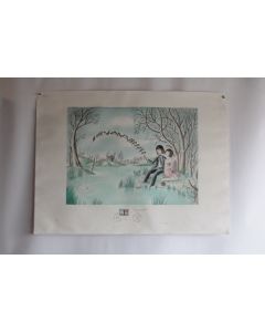 Estampe Raymond PEYNET Les pêcheurs amoureux