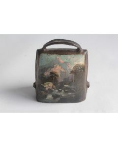 Ancienne cloche peint paysage Souvenir Montagne
