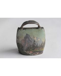 Ancienne cloche peint paysage Souvenir Montagne Suisse