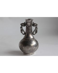 Petit vase argent Dragons Chine