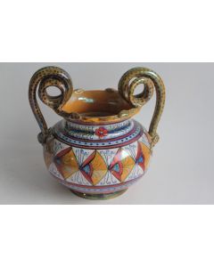 Vase faïence lustrée Serpents Gualdo Tadino Italie