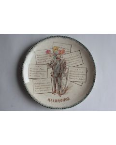 Assiette terre de fer Choisy le Roi Chanson Malbrough