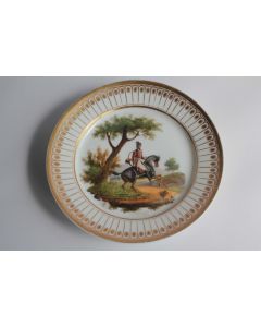 Assiette porcelaine Vieux Paris Empire XIXe siècle