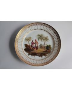 Assiette porcelaine Vieux Paris Empire XIXe siècle