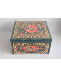 Boîte tôle lithographiée bonbons Biscuits Suisses Disch