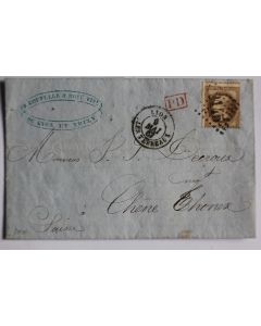 Pli marque postale France empire lauré 30c 1967 oblitération 2145 Lyon